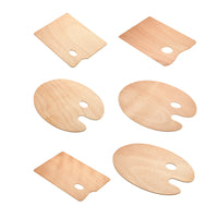 AOOKMIYA AOOKMIYA  2Pc Wooden Paint Palette with Thumb Hole Wood Painting Palette Color Mixing Oval Square Oil Paint Tray Palette Watercolor Pallet