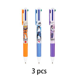 3/6/12 pcs Ballpoint Pen Anime Series Red Blue Green Orange Ink 0.7mm Stationery Office Supplies School Students Supplies