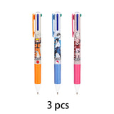 3/6/12 pcs Ballpoint Pen Anime Series Red Blue Green Orange Ink 0.7mm Stationery Office Supplies School Students Supplies