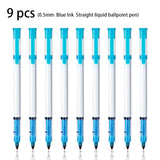 3/6/9pcs Straight Liquid Ballpoint Pen 0.5MM Black Blue Red Ink Office Signature Pen High Quality Pen Cheap Pen Stationery