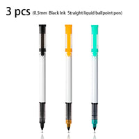 3/6/9pcs Straight Liquid Ballpoint Pen 0.5MM Black Blue Red Ink Office Signature Pen High Quality Pen Cheap Pen Stationery