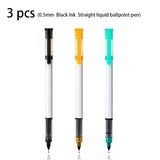 3/6/9pcs Straight Liquid Ballpoint Pen 0.5MM Black Blue Red Ink Office Signature Pen High Quality Pen Cheap Pen Stationery