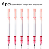 3/6/9pcs Straight Liquid Ballpoint Pen 0.5MM Black Blue Red Ink Office Signature Pen High Quality Pen Cheap Pen Stationery