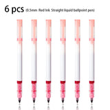 3/6/9pcs Straight Liquid Ballpoint Pen 0.5MM Black Blue Red Ink Office Signature Pen High Quality Pen Cheap Pen Stationery