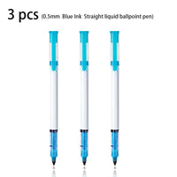 3/6/9pcs Straight Liquid Ballpoint Pen 0.5MM Black Blue Red Ink Office Signature Pen High Quality Pen Cheap Pen Stationery