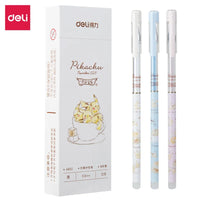 3 Pcs Deli Pokemon Erasable Gel Pen 0.5mm Cute Pikachu Kids Gel Ink Pens Kawaii School Supplies Student Stationery Girls Gift