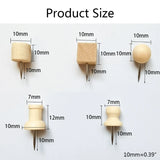 30 Pcs Creative Wooden Push Pin Set Paper Photo Memo Document Steel Tack Postcard Push Pin for Home DIY Photo Wall