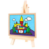 AOOKMIYA 30 Set Artists Mini Canvas Set Painting Craft DIY Drawing Small Table Easel Gift