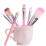 7 PCS Makeup Foundation Powder Eyeshadow Brushes(PINK)