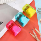 3PCS/Set  DELI Pencil Sharpener 2 Hole Comfortable Touch Grip school Shapeners Cutter Kids Stationery