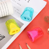 3PCS/Set  DELI Pencil Sharpener 2 Hole Comfortable Touch Grip school Shapeners Cutter Kids Stationery