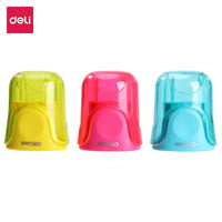 3PCS/Set  DELI Pencil Sharpener 2 Hole Comfortable Touch Grip school Shapeners Cutter Kids Stationery