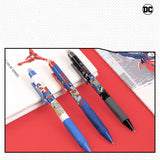 3Pcs A669 DELI Justice League DC Press Erasable Neutral Pen 0.5mm Gel Pens Black Blue Ink Supplies School Office St