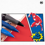 3Pcs A669 DELI Justice League DC Press Erasable Neutral Pen 0.5mm Gel Pens Black Blue Ink Supplies School Office St