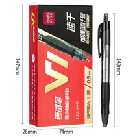 3Pcs DELI V1 Press Neutral Pen 0.5mm Gel Pen Black Ink Needle Tube Supplies School Office Stationery