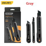 3Pcs/Set Deli Home Retractable Utility Knife 9/18mm Premium Sharp Blades Box Cutter Wallpaper Express Box Opening нож Art Suppli