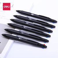 3pcs/12pcs Deli 4 In 1 Colorful Ballpoint Pen Blue Black Red Green Multicolor Ball Pens 0.7mm Ink Refill School Office Supplies