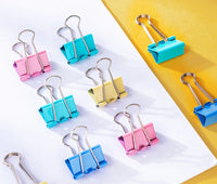 40pcs / Box Deli 8555 Colorful Long Tail Binder Clips Ticket Folder Holder Business Office Student Stationery Supplies 19mm