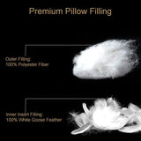 Adjustable Layer Pillow for Sleeping,Premium Goose Feather Pillow with 100% Cotton Zipper Cover,Queen Size