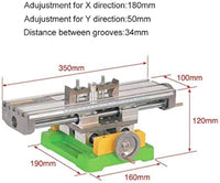 AOOKMIYA Compound Bench Table Compact Aluminum Bench Top WoodWorking Clarmp Vise Fixture Cross Slide Table 2 Axis Adjustive for Mini Drill Milling Machine (6350)