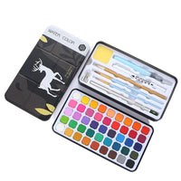 45 cores sólido pigmento aquarela tintas conjunto com lápis portátil escova caneta para artista profissional pintura arte suprimentos