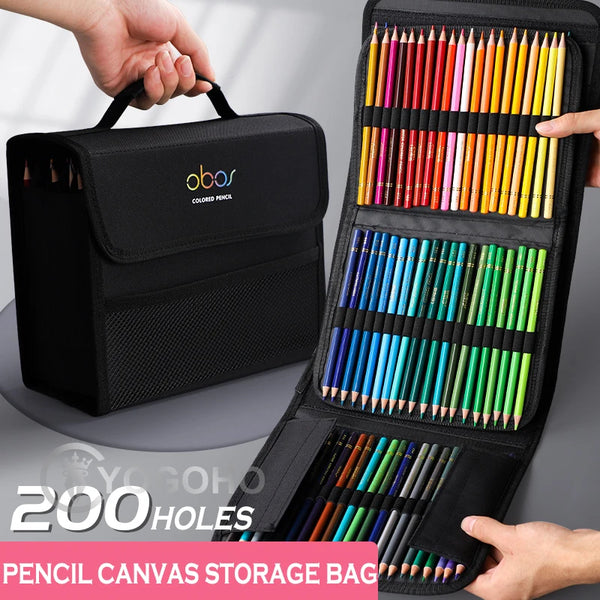 200/150/120/72/48 Professional Oil Colors Pencil Set Aquarelle Dessin Crayons  de Couleur avec Sac de Rangement Crayons de Couleur Enfants