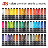 48 Color 22ML Acrylic Pigment Set Non-Toxic Acrylic Painting Art Painting Pigment For Graffiti Art Supplies with Brushes Palette