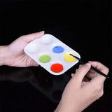 AOOKMIYA 48 Pieces Plastic Paint Palettes 6 Well Rectangular Watercolor Palette Painting Tray, White