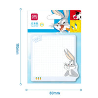 4Pcs Deli BT100 Looney Tunes Bugs Bunny Pad Notes Sticky Note Ahesive Kawaii  Memo Pads Office School Stationery