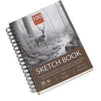 5.83x9 inches Sketch Book, Top Spiral Bound Sketch Pad, 1 Pack 100-Sheets (68lb/100gsm), Acid Free Art Sketchbook Artistic Draw