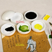 AOOKMIYA 5 layer=1set ,Calligraphy Tool Ceramic Color palette Ink Plate Paint Dish Chinese Painting Supplies