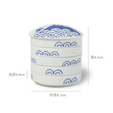 AOOKMIYA 5-layer Ceramic palette watercolor gouache paint palette blue and white ink plate art chinese painting supplies