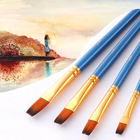 5 pçs pincéis de pintura conjunto pincel de pintura haste curta escova de cabelo de náilon para óleo escova de acrílico aquarela suprimentos de arte profissional