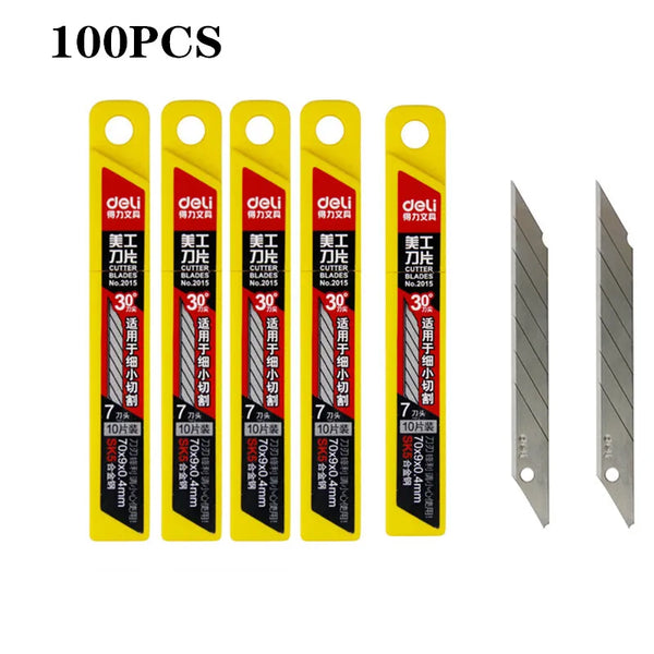 50/100PCS Deli 30 degree art blade small paper cutting carving cutting tool 9mm industrial  automobile film craft knife