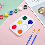AOOKMIYA 50 Pack White Art Paint Tray Palette 6 Wells Rectangular Plastic Paint Palettes for Kids Student Watercolor Craft DIY Painting