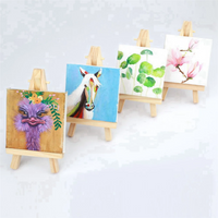 AOOKMIYA 50 Sets Mini Display Easel with Canvas 8X8cm Wedding Table Numbers Painting Hobby Painting Craft DIY