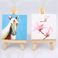 AOOKMIYA 50 Sets Mini Display Easel with Canvas 8X8cm Wedding Table Numbers Painting Hobby Painting Craft DIY