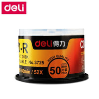 50PCS/LOT Full Box Deli 3725 CD-R Blank Discs Recordable Compact Disc 700MB/80min/52x CD-R BLANK Discs