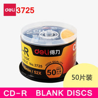 50PCS/LOT Full Box Deli 3725 CD-R Blank Discs Recordable Compact Disc 700MB/80min/52x CD-R BLANK Discs