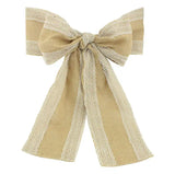 50PCS Natural Hessian Burlap Chair Sashes Rustic Burlap Chair Bow  for Wedding Events Banquet Decoration