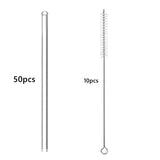 50pcs Barware Eco-friendly Straws 8*200mm Glass Reusable Straws Straws Drinkware Smoothies For Cocktails Drinking Accessories