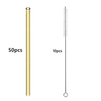 50pcs Barware Eco-friendly Straws 8*200mm Glass Reusable Straws Straws Drinkware Smoothies For Cocktails Drinking Accessories