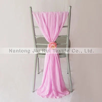 50pcs Free Shipping Chiffon Chair Sashes Yellow/Wine/Blue/Purple/Pink Chair Sashes For Wedding Chiavari Chair Decoration