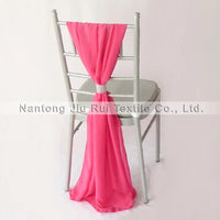 50pcs Free Shipping Chiffon Chair Sashes Yellow/Wine/Blue/Purple/Pink Chair Sashes For Wedding Chiavari Chair Decoration