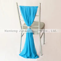 50pcs Free Shipping Chiffon Chair Sashes Yellow/Wine/Blue/Purple/Pink Chair Sashes For Wedding Chiavari Chair Decoration