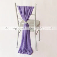 50pcs Free Shipping Chiffon Chair Sashes Yellow/Wine/Blue/Purple/Pink Chair Sashes For Wedding Chiavari Chair Decoration