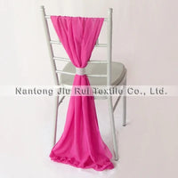 50pcs Free Shipping Chiffon Chair Sashes Yellow/Wine/Blue/Purple/Pink Chair Sashes For Wedding Chiavari Chair Decoration