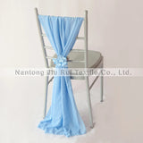 50pcs Free Shipping Chiffon Chair Sashes Yellow/Wine/Blue/Purple/Pink Chair Sashes For Wedding Chiavari Chair Decoration