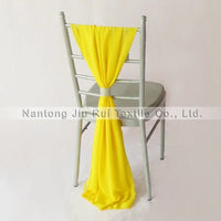 50pcs Free Shipping Chiffon Chair Sashes Yellow/Wine/Blue/Purple/Pink Chair Sashes For Wedding Chiavari Chair Decoration