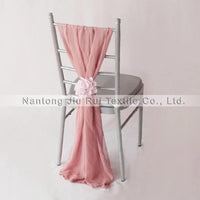 50pcs Free Shipping Chiffon Chair Sashes Yellow/Wine/Blue/Purple/Pink Chair Sashes For Wedding Chiavari Chair Decoration